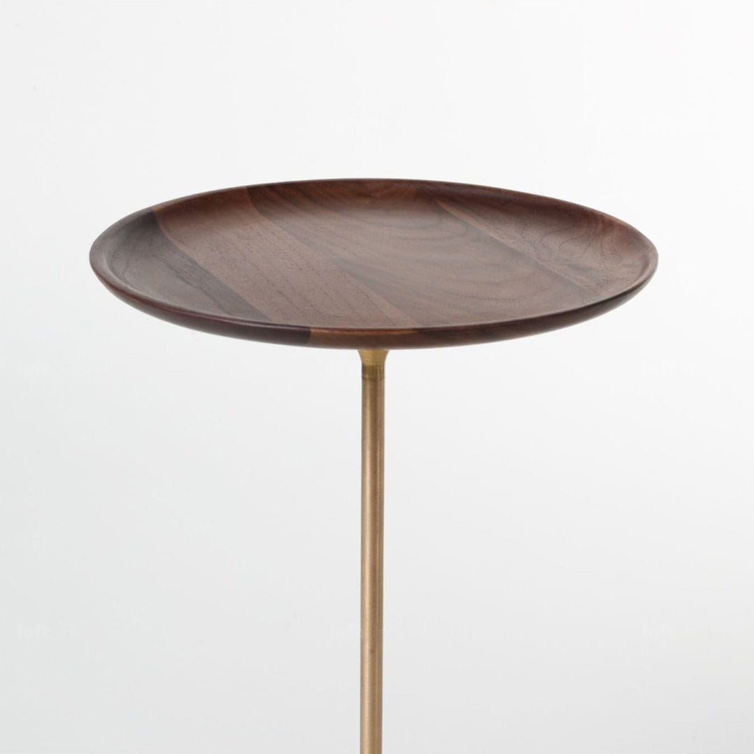 Japandi Wood Side Table COCKTAIL Close-up