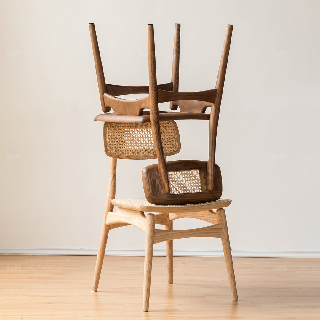 Japandi Rattan Dining Chair SERENE In-context