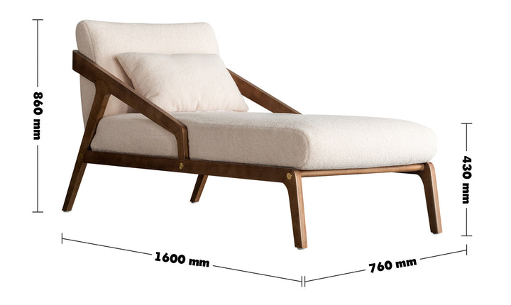 Japandi Boucle Fabric Sofa Chaise CONTEMPORATY Size Chart