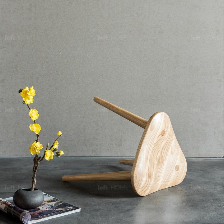 Japandi Wood Dining Stool RIDE In-context
