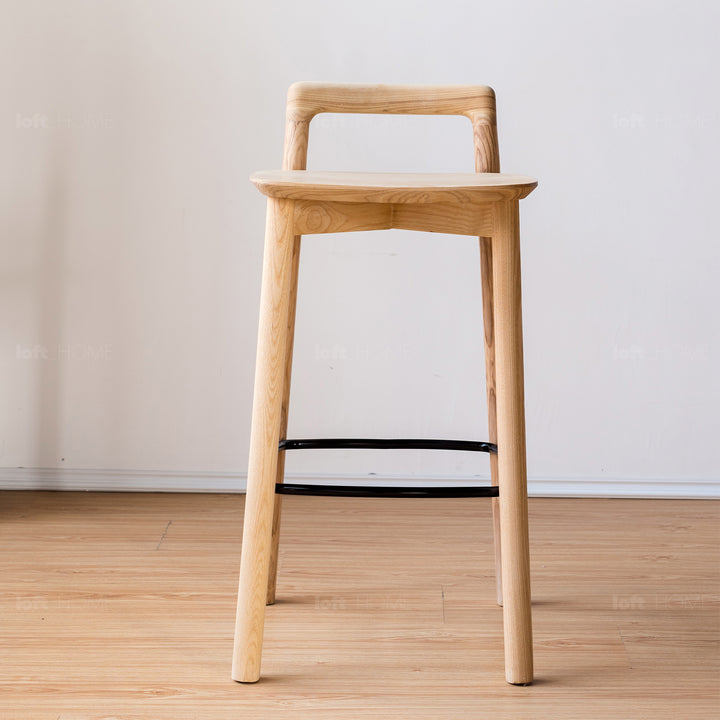 Japandi Wood Bar Chair BREEZE In-context