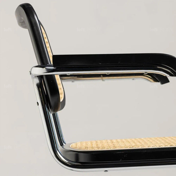Japandi Rattan Armrest Dining Chair CESCA Detail 8