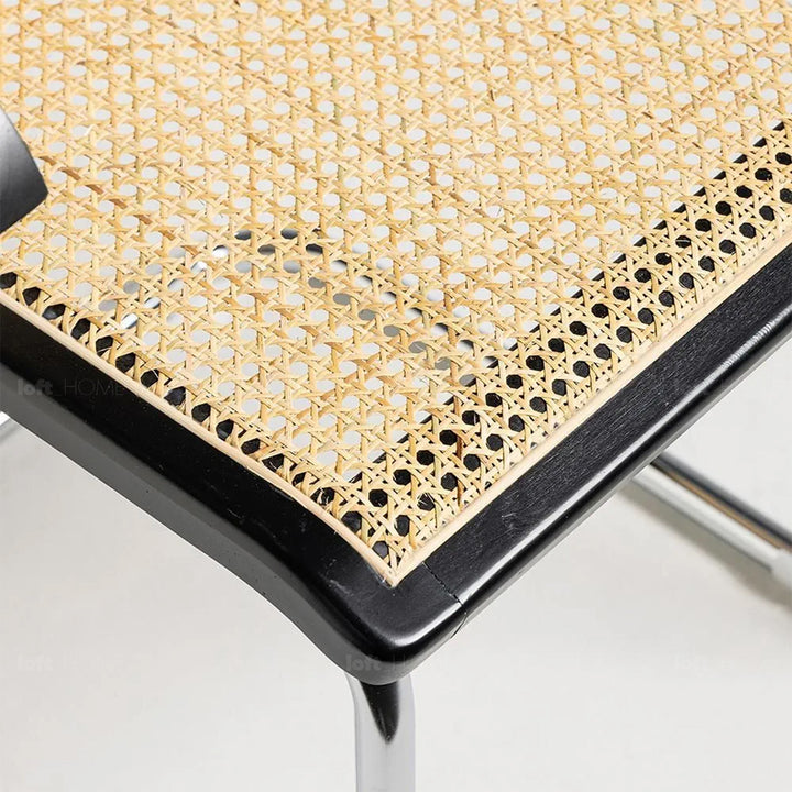 Japandi Rattan Armrest Dining Chair CESCA Detail 10
