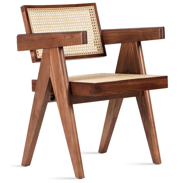 Japandi Rattan Armrest Dining Chair JEANNERET Detail 2