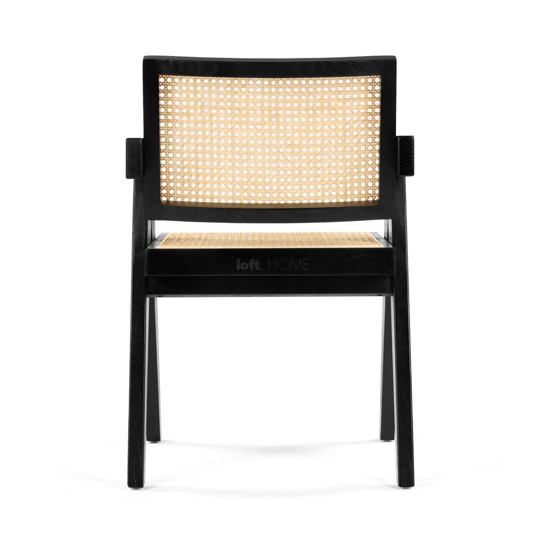 Japandi Rattan Armrest Dining Chair JEANNERET Detail 21