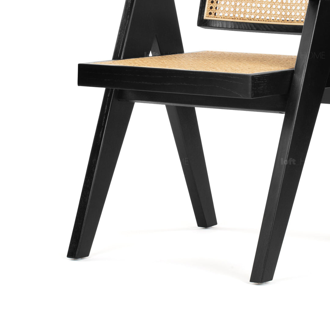 Japandi Rattan Armrest Dining Chair JEANNERET Detail 23
