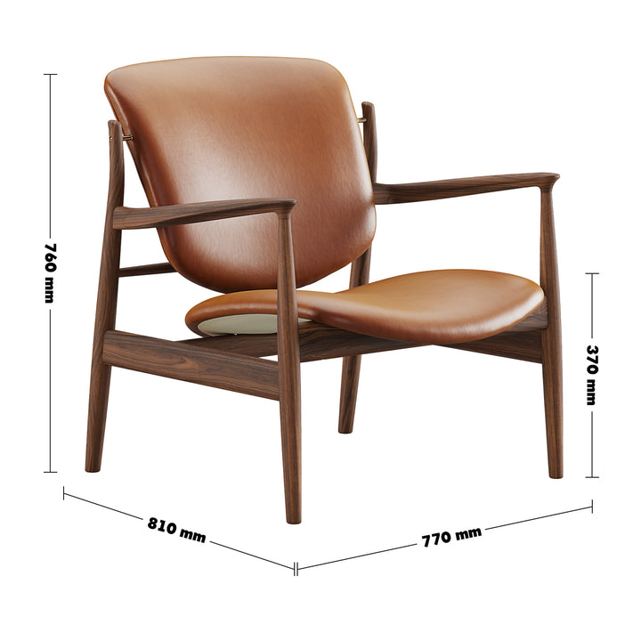 Japandi Leather 1 Seater Sofa FRANCE Size Chart