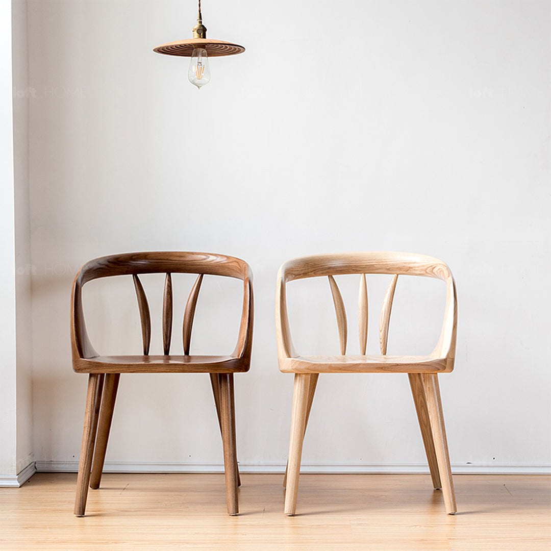 Japandi Wood Dining Chair VERO In-context