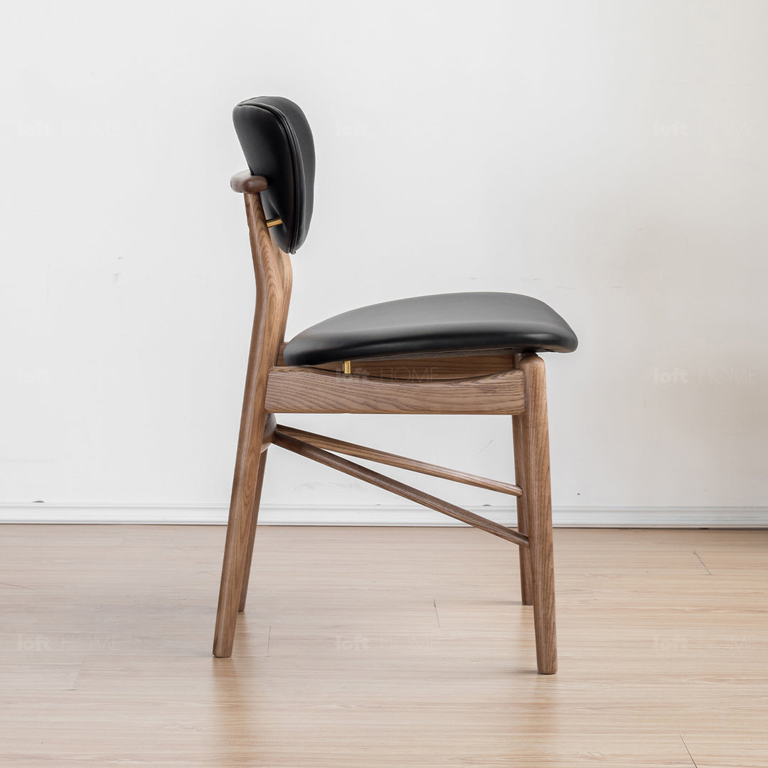Japandi Leather Dining Chair FINN Layered