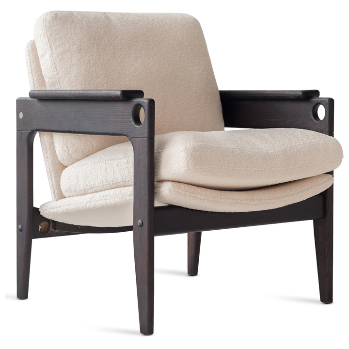 Japandi Boucle Fabric 1 Seater Sofa MVIEW White Background