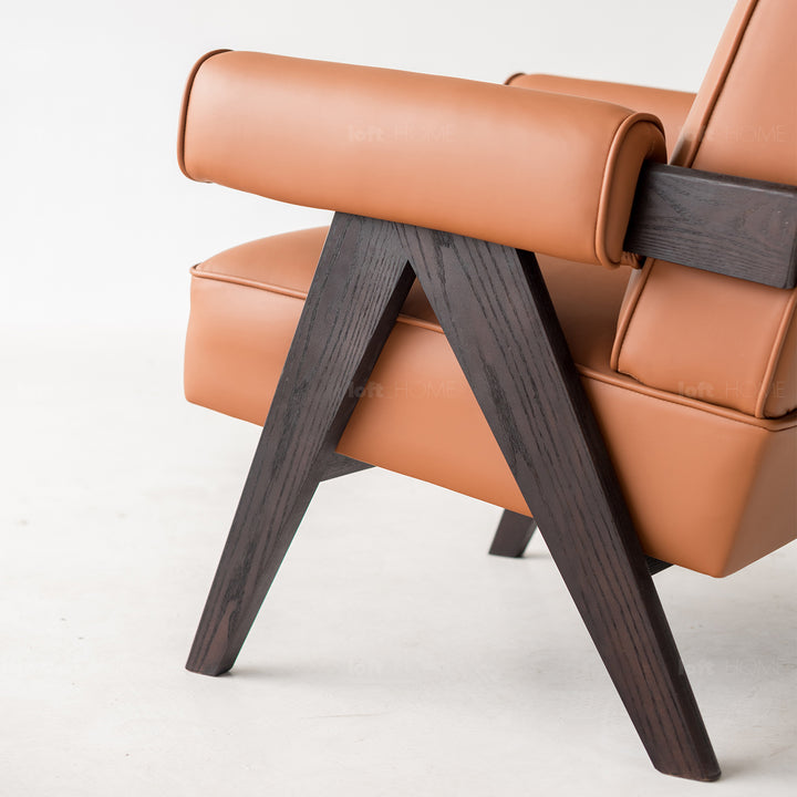 Japandi Leather 1 Seater Sofa PADDED Panoramic