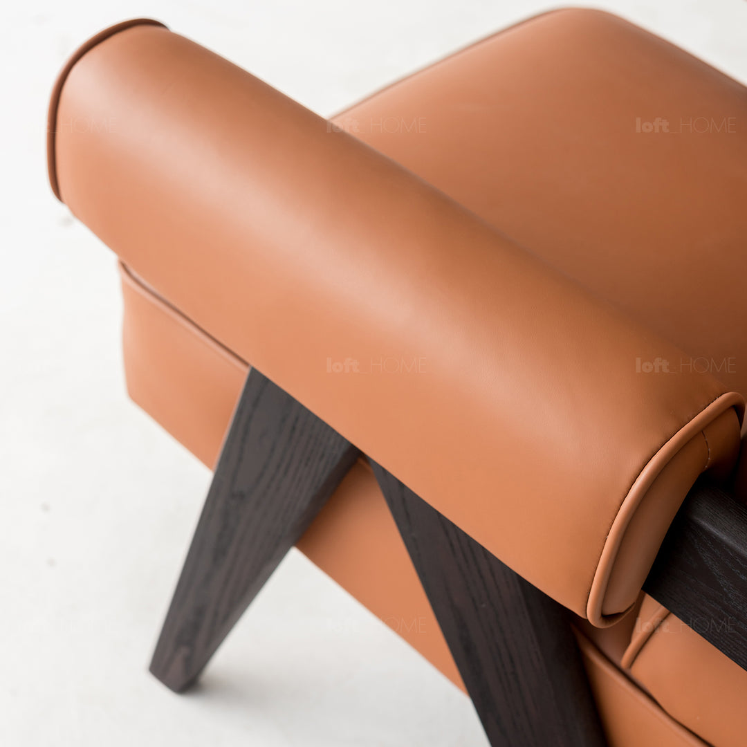 Japandi Leather 1 Seater Sofa PADDED Still Life