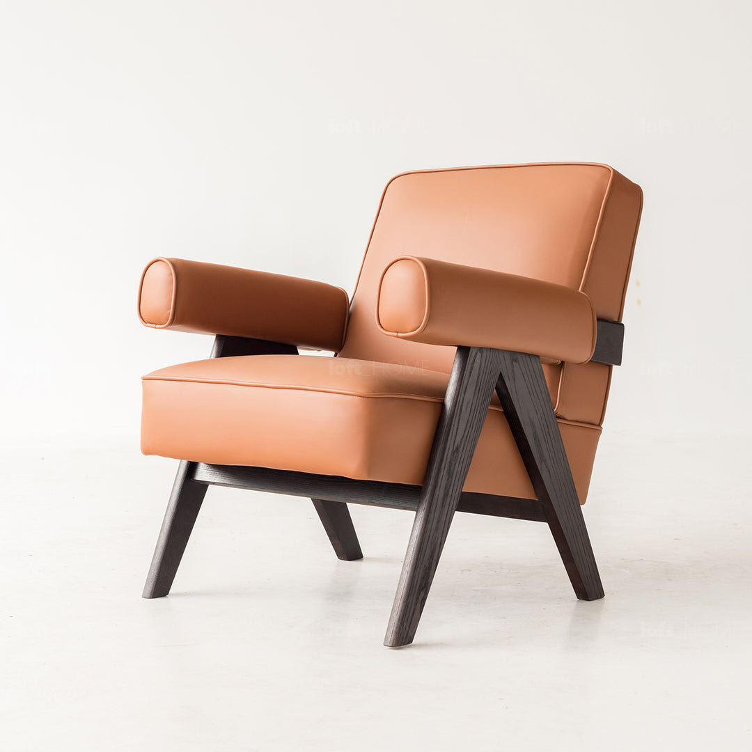 Japandi Leather 1 Seater Sofa PADDED Life Style