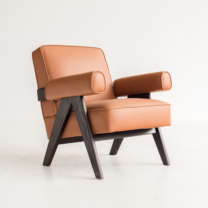 Japandi Leather 1 Seater Sofa PADDED Detail