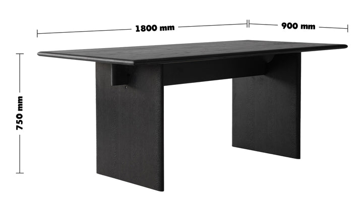 Japandi Wood Dining Table SAIL Size Chart