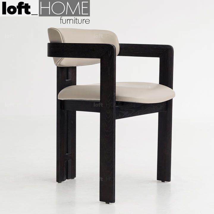 Japandi Boucle Fabric Dining Chair SEMI CIRCLE Detail 3
