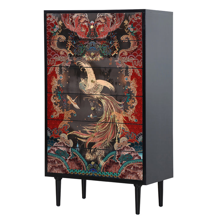 Eclectic Wood Drawer Cabinet APSARA In-context