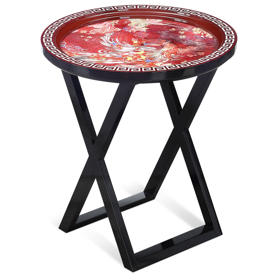 Eclectic Wood Side Table APSARA White Background