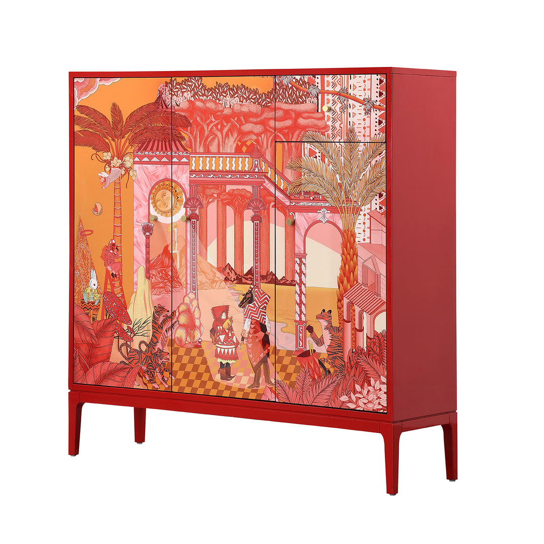Eclectic Wood Storage Cabinet REDHOOD Panoramic