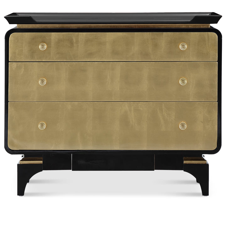 Eclectic Wood Drawer Cabinet NOIRGOLD White Background
