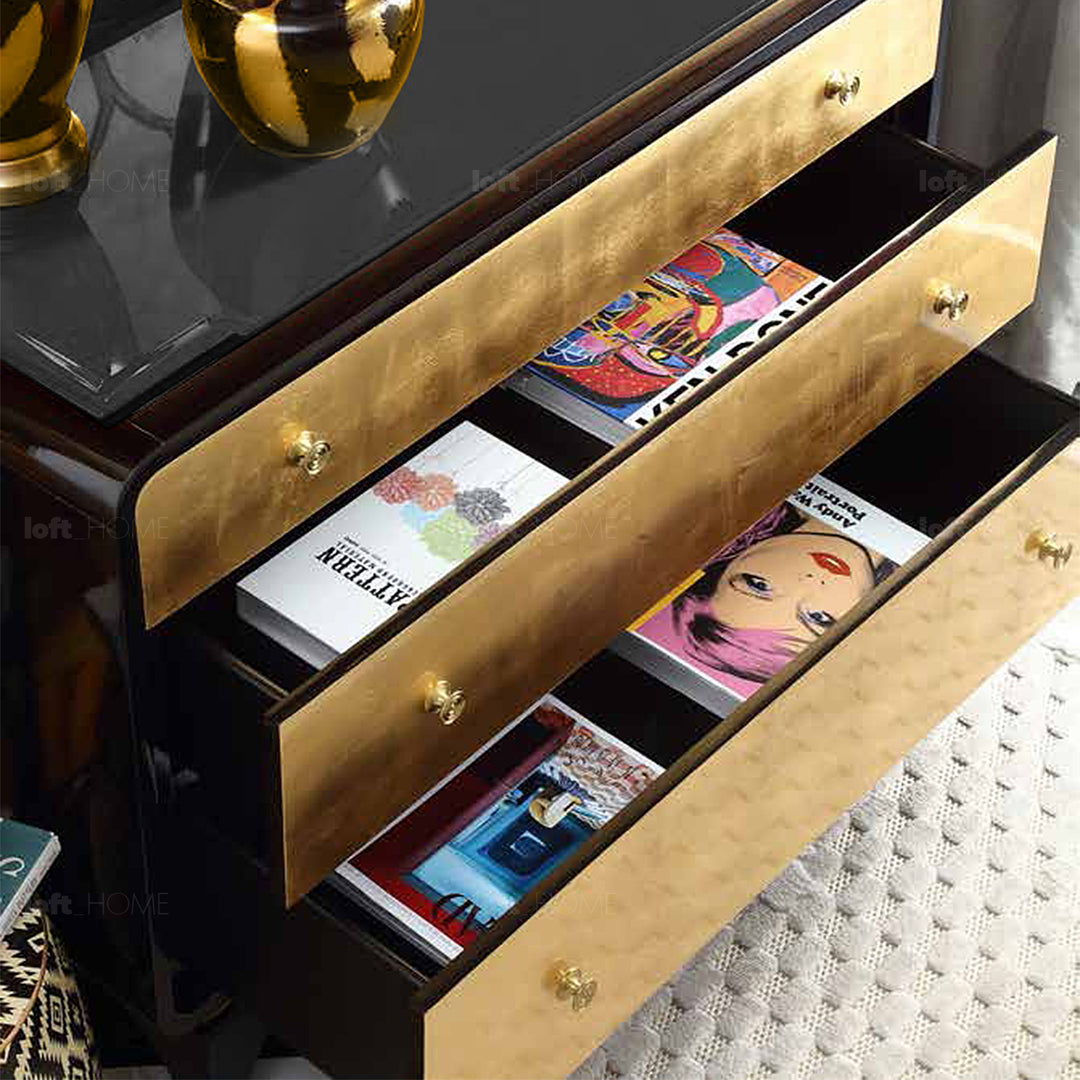 Eclectic Wood Drawer Cabinet NOIRGOLD Life Style