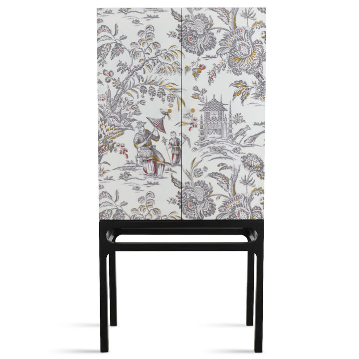 Eclectic Wood Storage Cabinet High LOTUS White Background