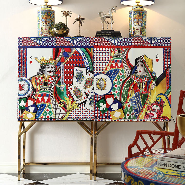 Eclectic Wood Storage Cabinet ROYALDEAL KING Color Variant
