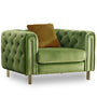 Vintage Velvet Fabric 1 Seater Sofa DUZZLE