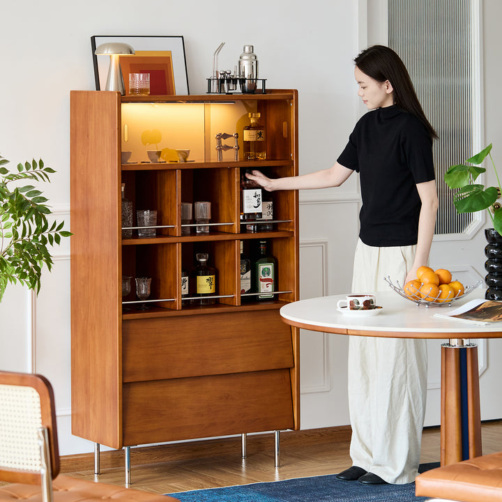 Vintage boxwood display cabinet mies with context.