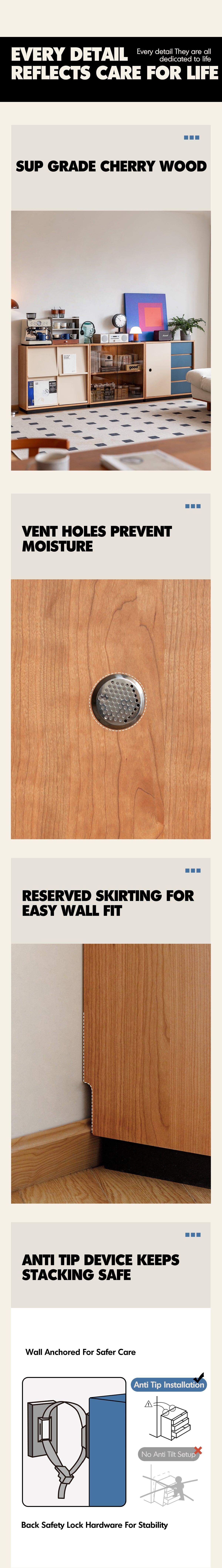 Bauhaus Cherry Wood Modular Cabinet TIME Good to Know - 5