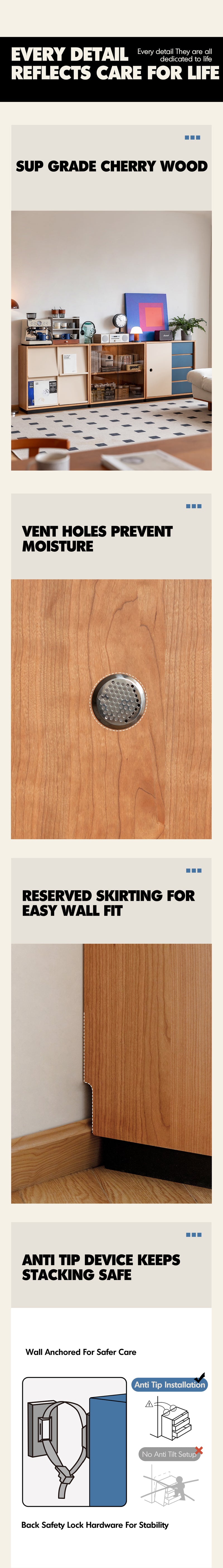 Bauhaus Cherry Wood Modular Cabinet TIME Good to Know - 5