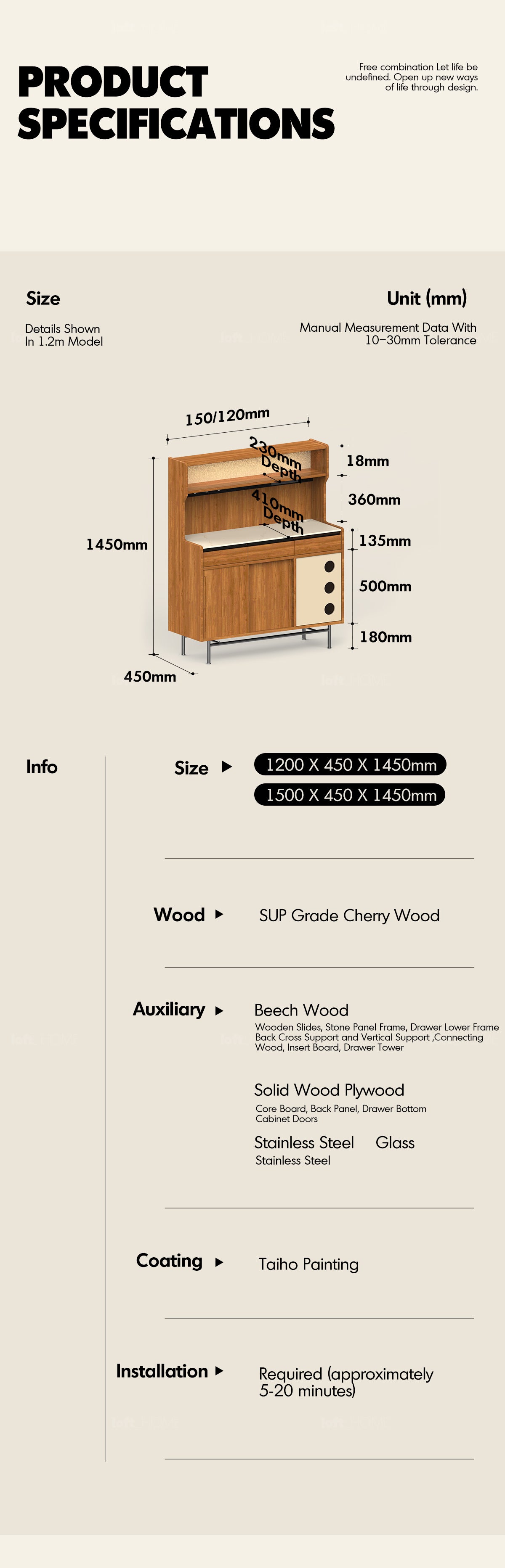 Scandinavian Sintered Stone Storage Side Cabinet TIME Good to Know - 10