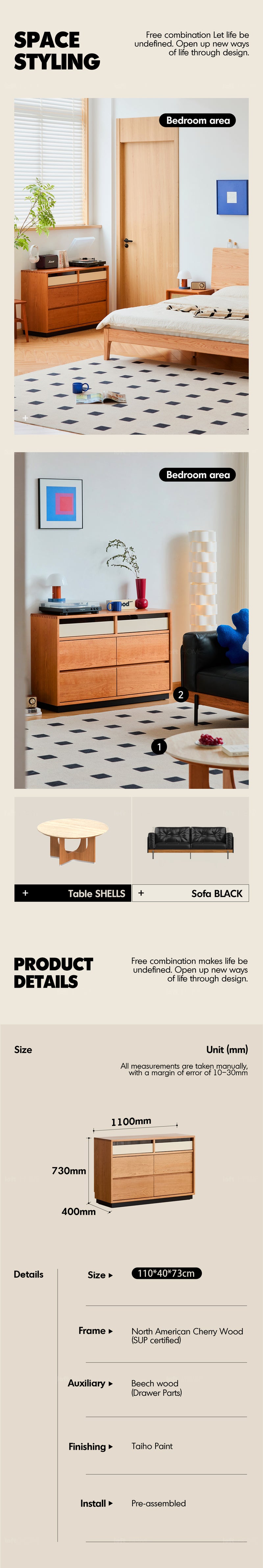 Scandinavian Cherry Wood Chest Of Drawers TIMELESS 6 Good to Know - 5