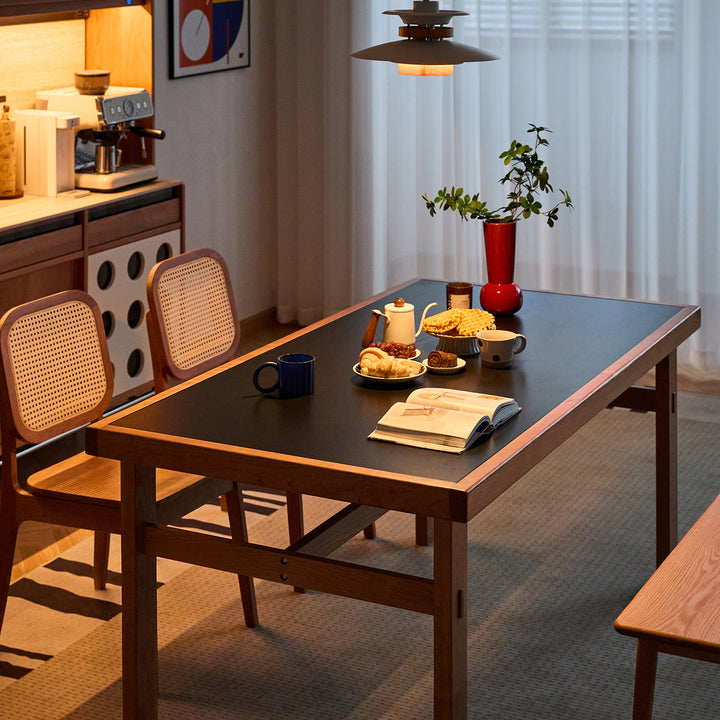 Scandinavian sintered stone dining table geshan material variants.