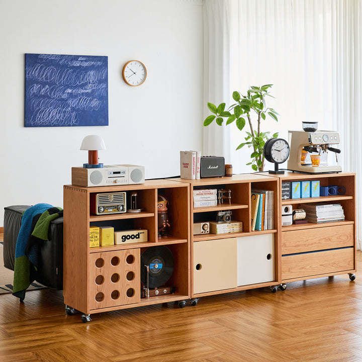 Scandinavian-cherry-wood-modular-cabinet-time material variants.