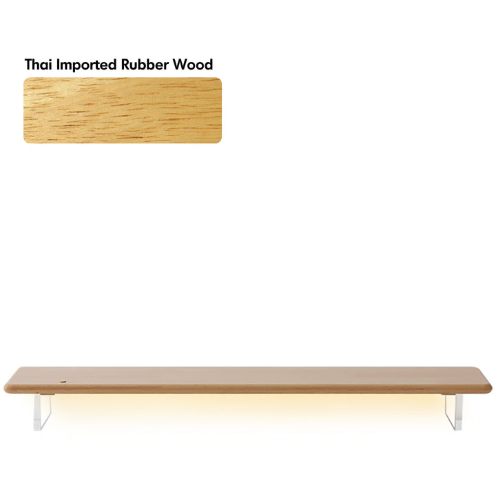 Scandinavian wood desktop monitor stand shelf aeris layered structure.
