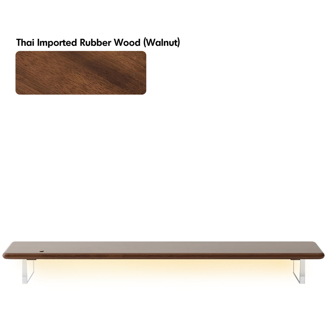 Scandinavian wood desktop monitor stand shelf aeris detail 1.