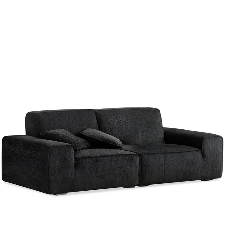 Minimalist chenille velvet fabric 3 seater sofa tufty time in white background.