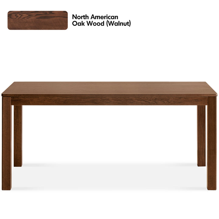 Scandinavian oak wood dining table walden in white background.