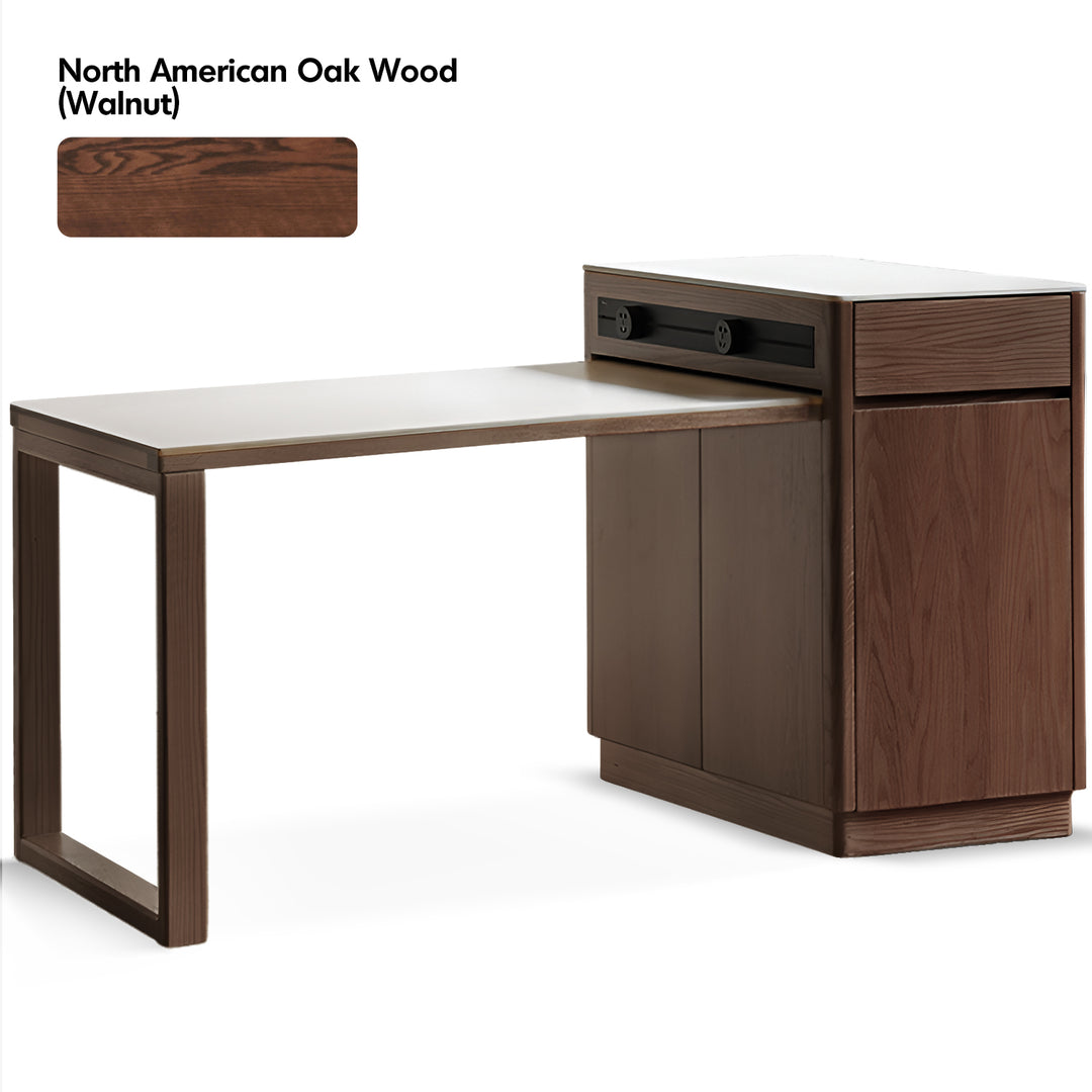 Scandinavian oak wood sintered stone extendable island dining table with cabinet flexa situational feels.