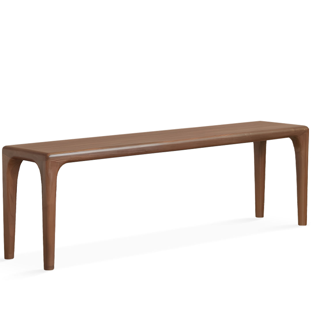 Japandi walnut wood dining bench conti environmental situation.