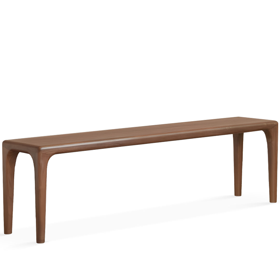 Japandi walnut wood dining bench conti conceptual design.