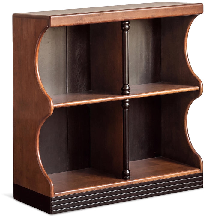Vintage rubber wood bookshelf hadid in still life.