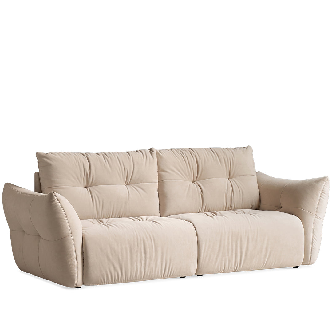 Cream fabric 3 seater sofa mochi detail 2.