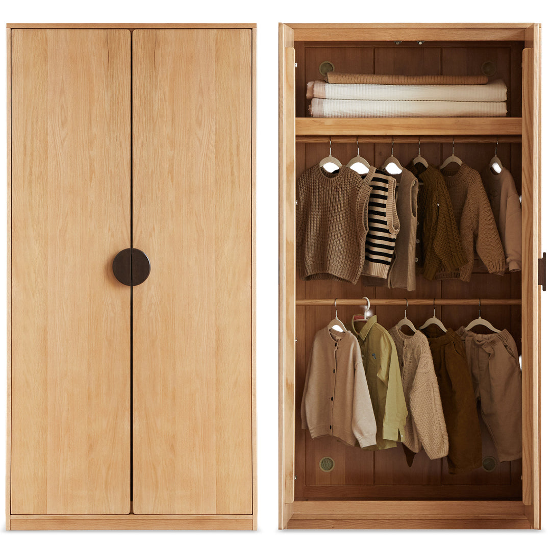 Scandinavian Oak Wood Kids Wardrobe COOKIE