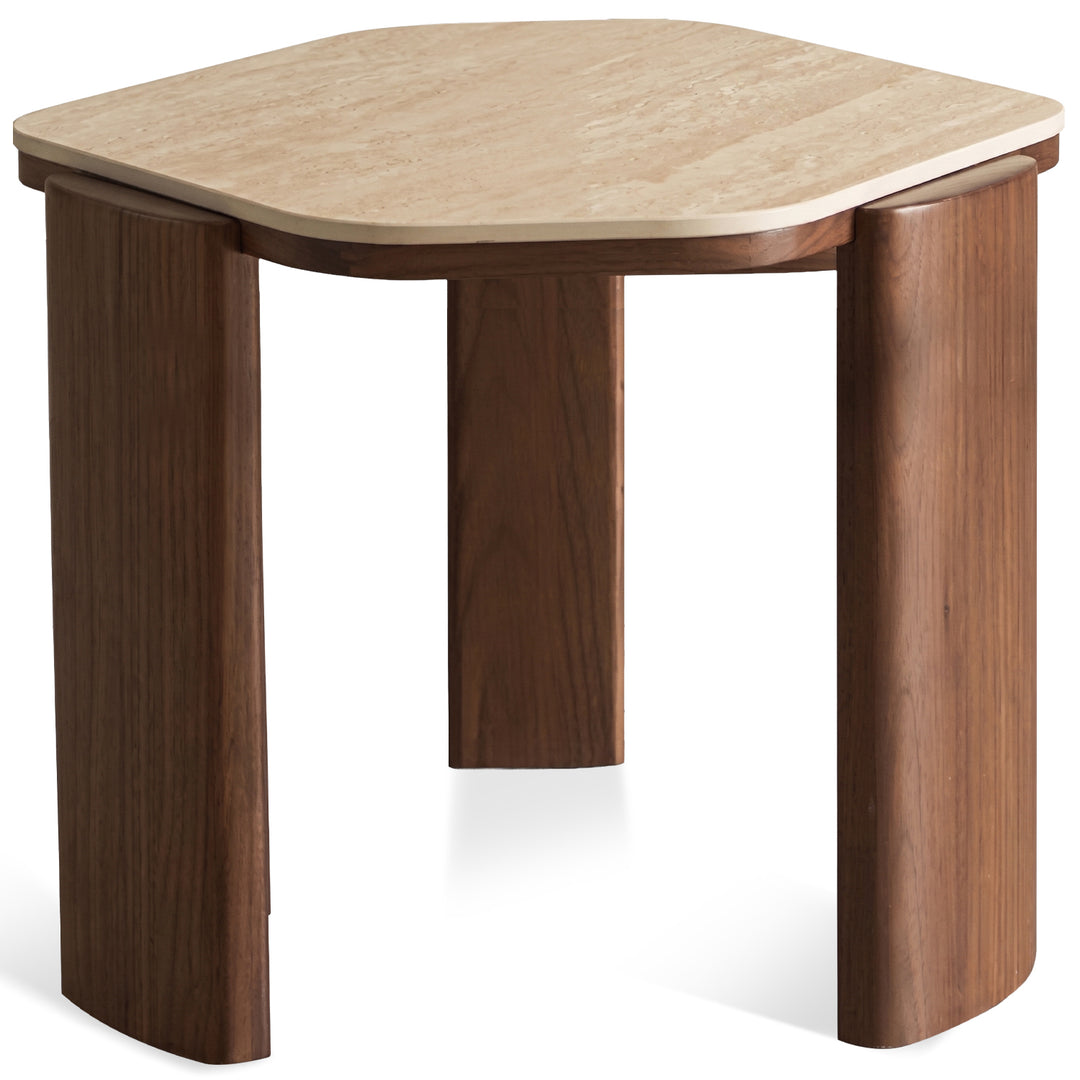 Japandi sintered stone coffee table set silence in still life.