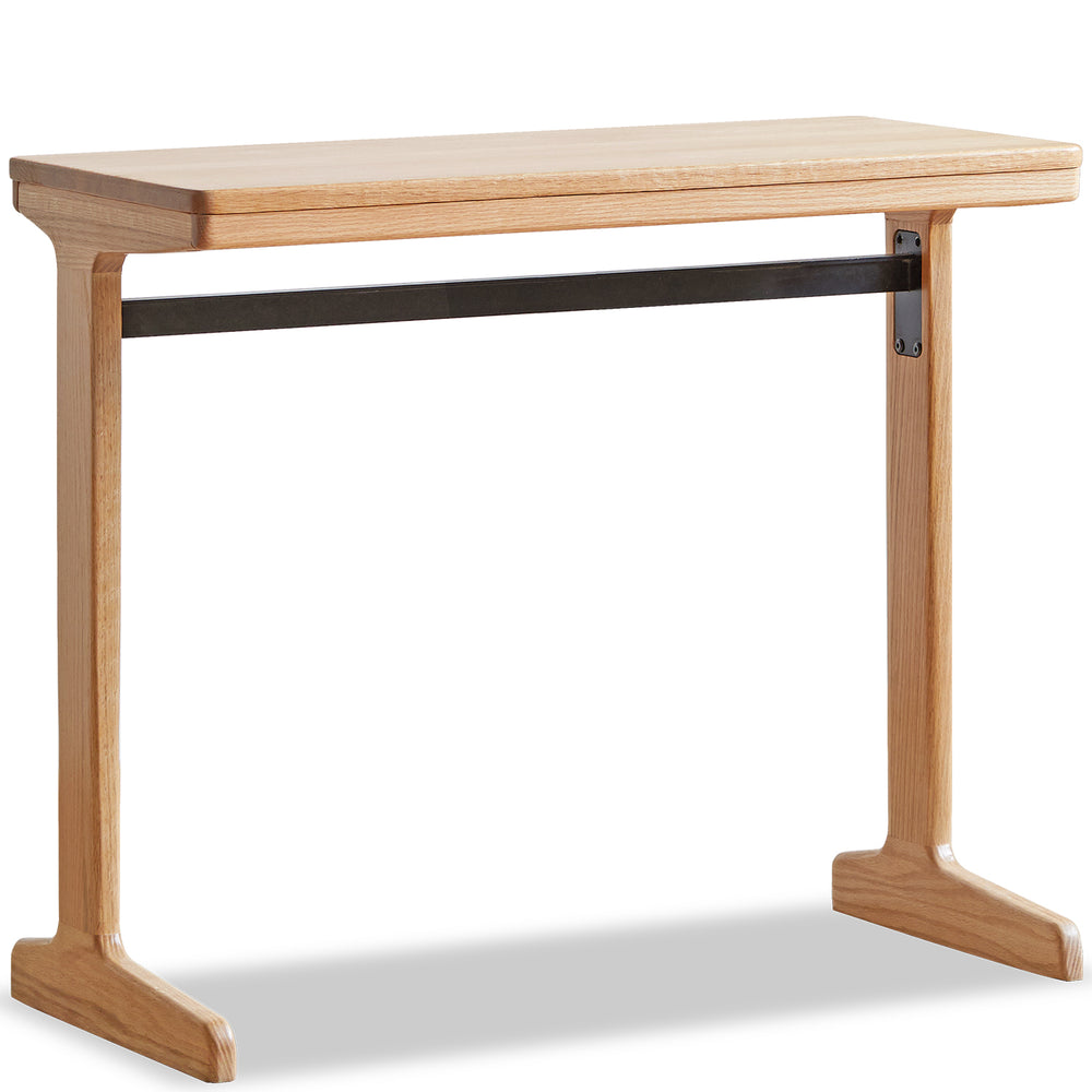 Scandinavian wood study table kangaroo in white background.
