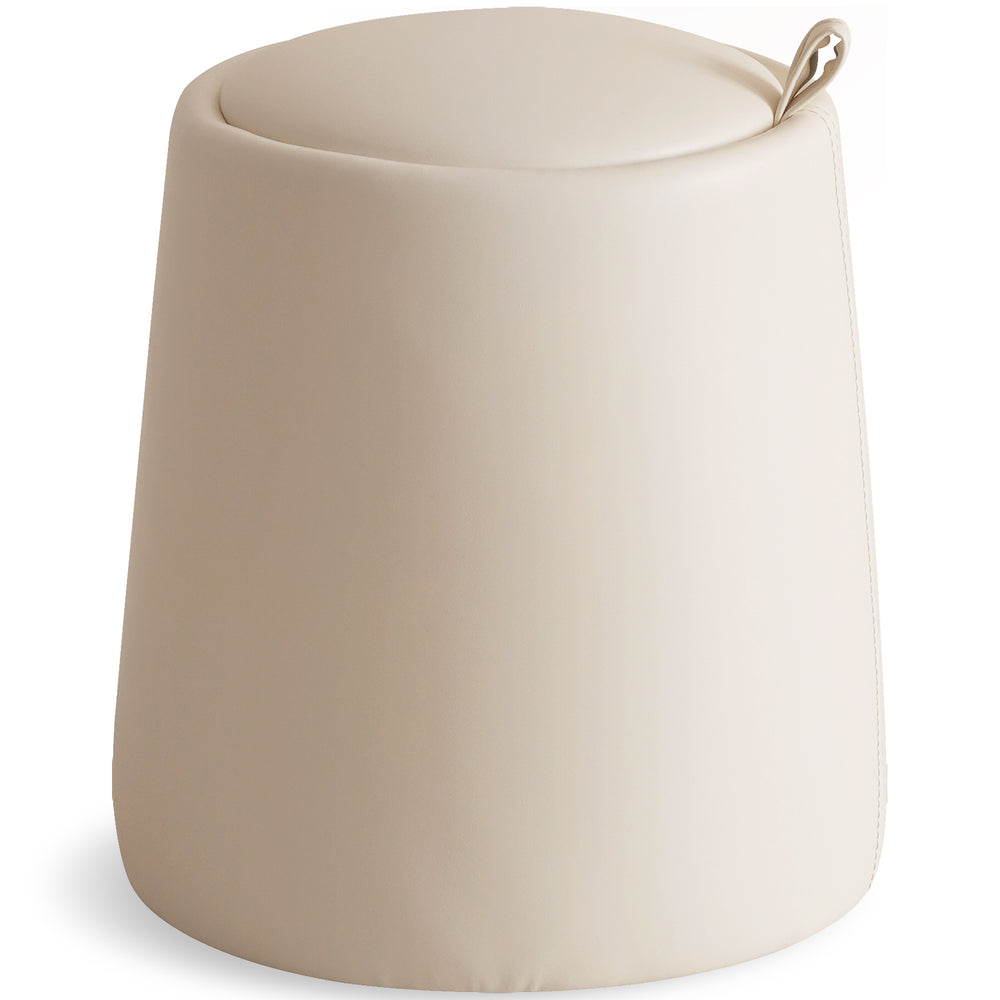 Modern microfiber leather dressing stool pudding in white background.