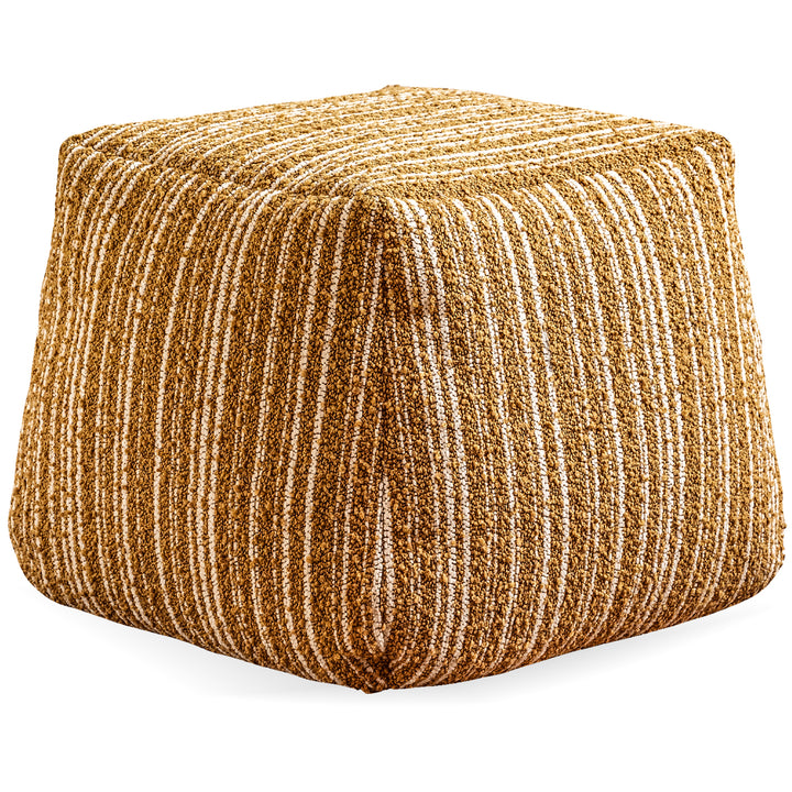 Cream Boucle Fabric Ottoman CARRY