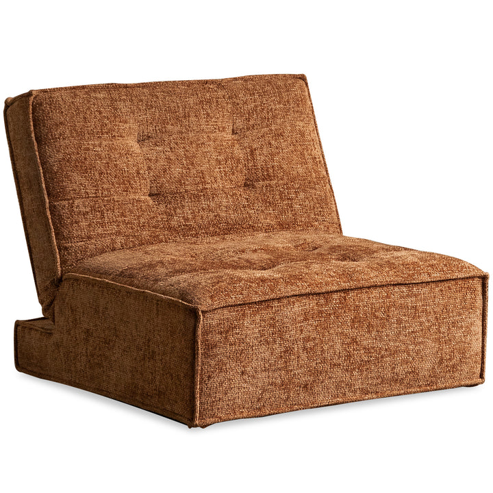 Bauhaus chenille velvet fabric 1 seater sofa bed drift detail 7.